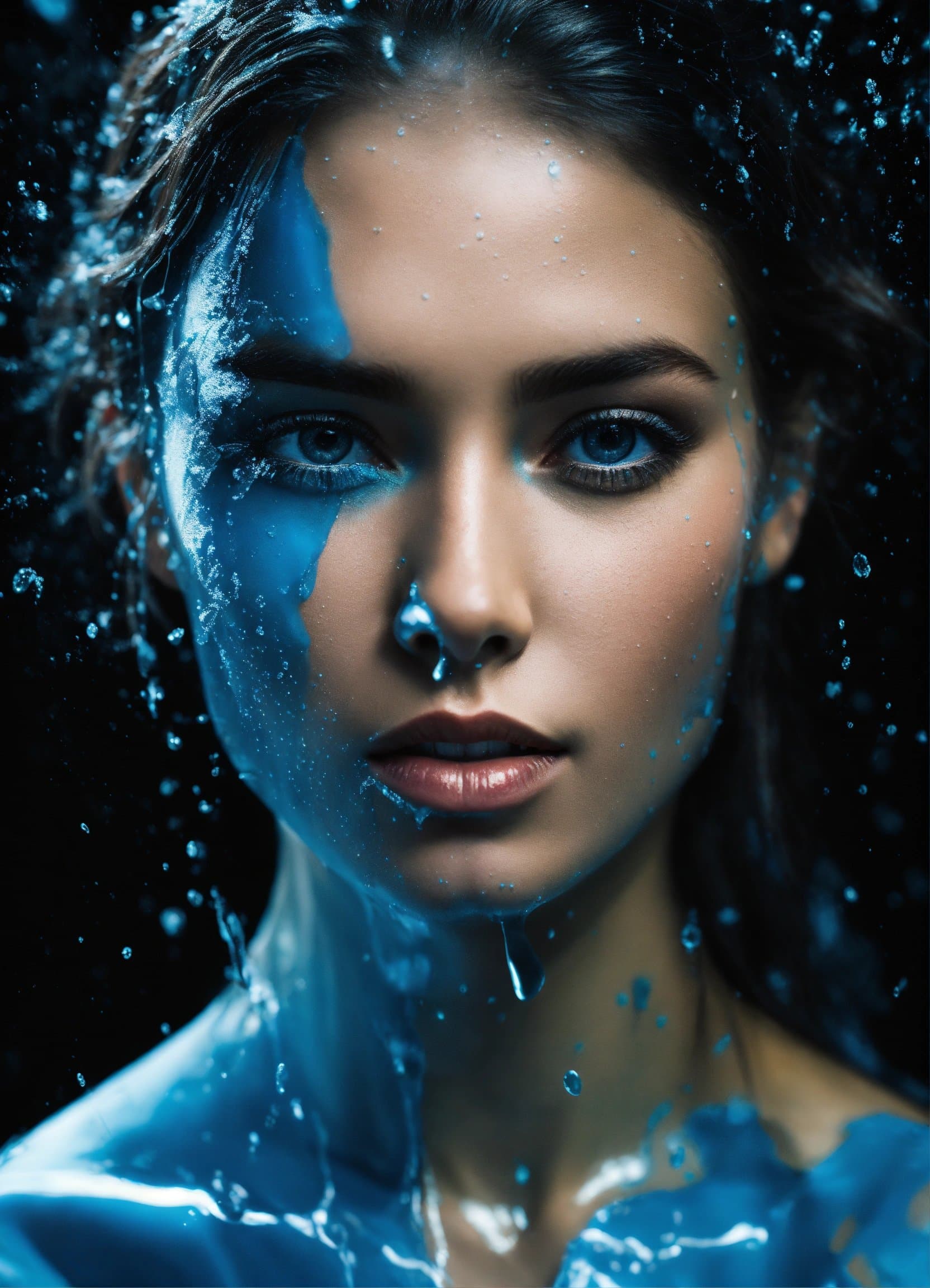 AI generated: Blue face