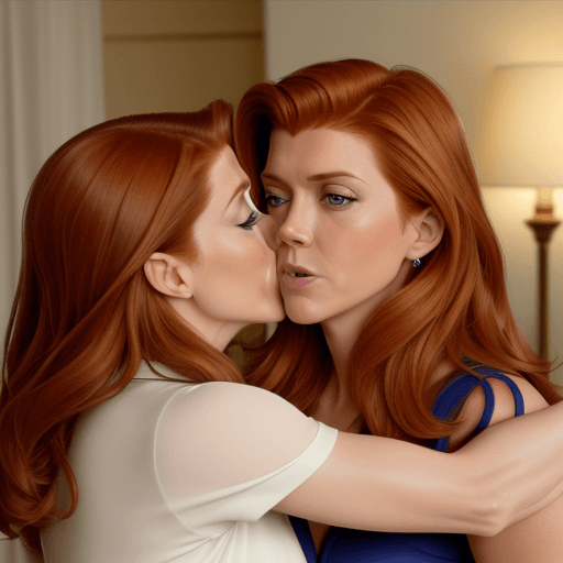 AI generated: kate walsh amy adams lesbian kissing each other