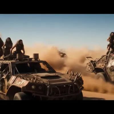 AI generated video: este video Texto a Video Una escena de persecución cinematográfica de alto octanaje en medio de un v...