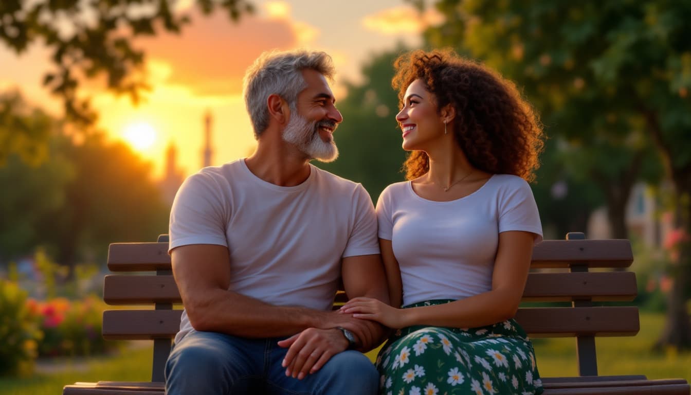 AI generated: [jonas and Ana],[Jonas 45 years old without a beard and Ana 40 years old],[Jonas gray hair and Ana w...