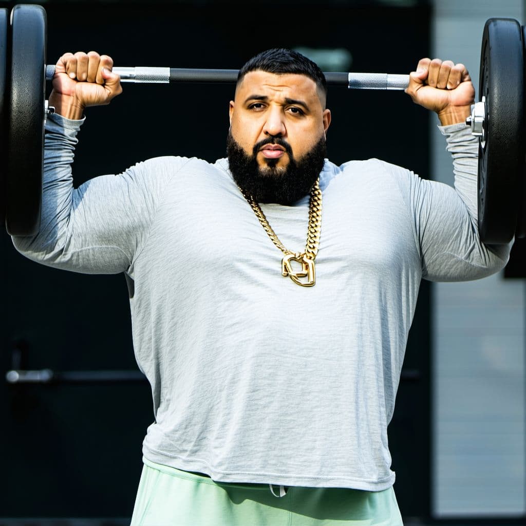 AI generated: dj khaled lifting weights