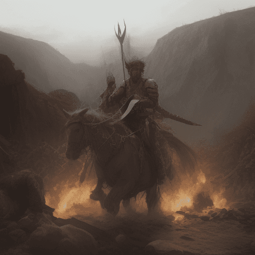 AI generated: "An epic battle sequence with Lapu-Lapu leading his warriors into combat against Magellan's troops, ...