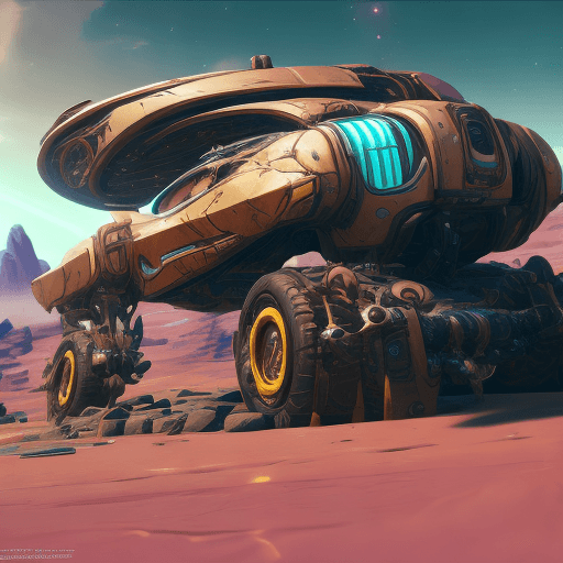 AI generated: landscape portrait of an fancy alien car from borderlands 3, au naturel, hyper detailed, digital art...