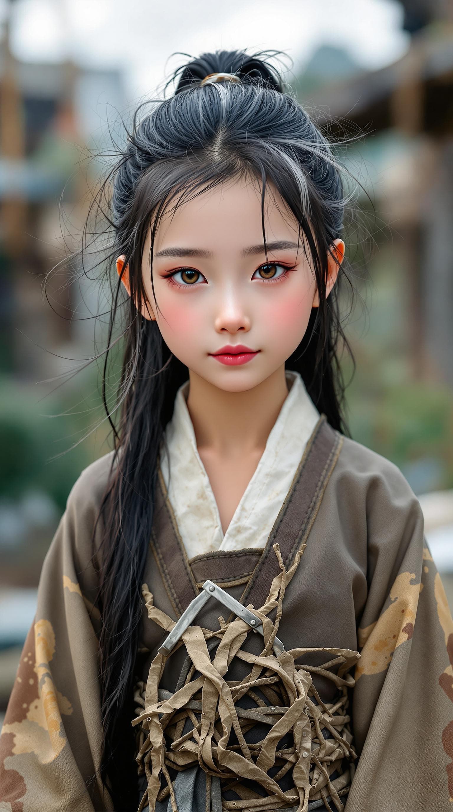 AI generated: a professional photo of a exceptionally of the most beautiful (Chinese peasant girl) girl in China, ...