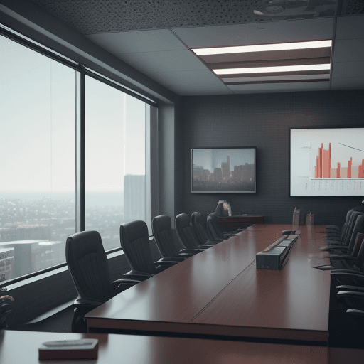 AI generated: Office vibe, money making, shares and up going arrows, capital gains, high detail, octane render, 8k