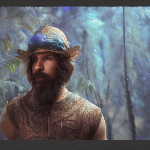 AI generated: cinematic, (realistic), intricate complexity, portrait shot, ray tracing, fantasy wizard hat, flame,...
