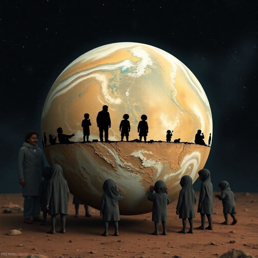 AI generated: Poor people on planet earth