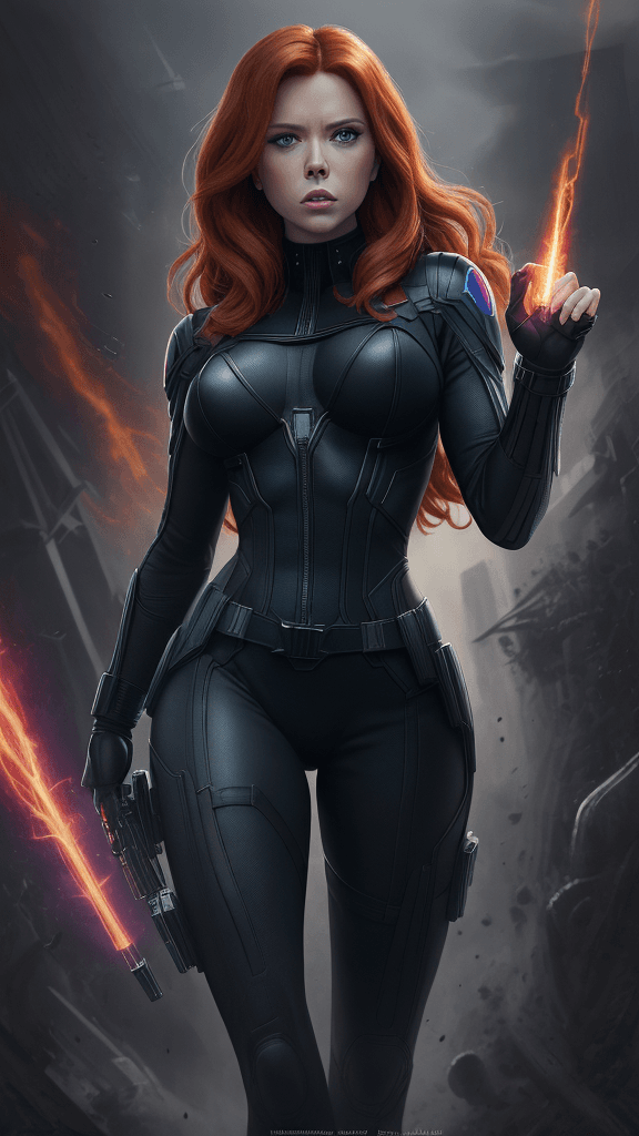 AI generated: (best quality, master:1.5) 16k HDR, Marvel Entertainment Art by, Black Widow (AKA Natalia "Natasha" ...