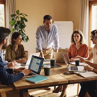 AI generated video: This is not a corporate office, not a coworking space and not an open-space workplace. It is a warm ...