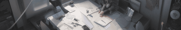 AI generated: Create a high-resolution artwork of a ninja girl designing at a computer in a room full of gadgets. ...