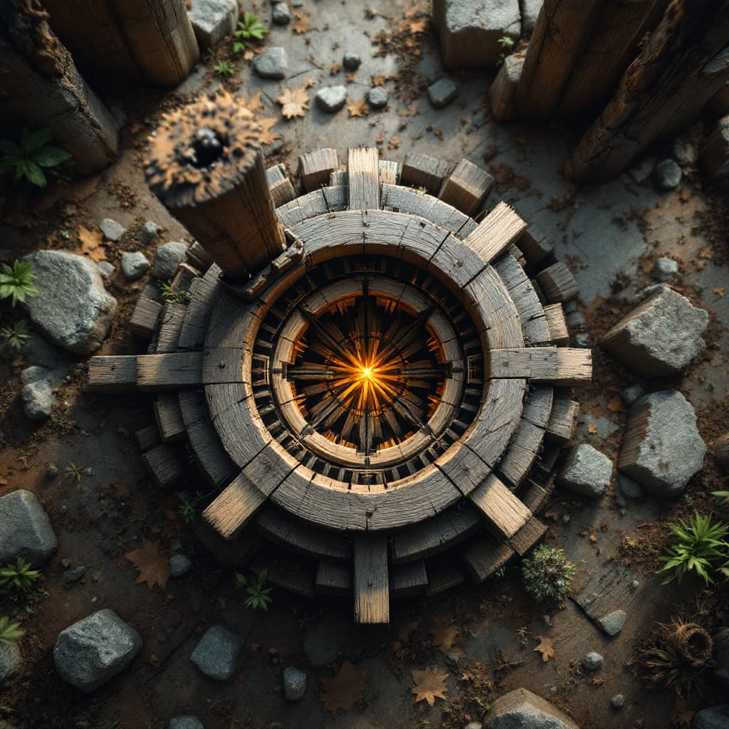 AI generated: wooden snaptrap seen from above
