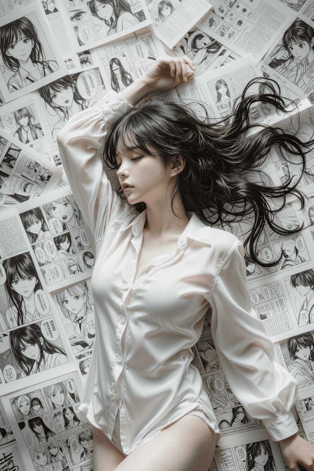 AI generated: The Artist’s Fever Dream (Weary & Low-Angle)
a. Shooting Angle & Pose: Low-angle "Hero" shot from th...