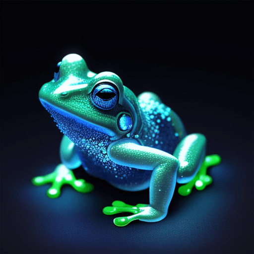 AI generated: Neon Blue Crystal Frog