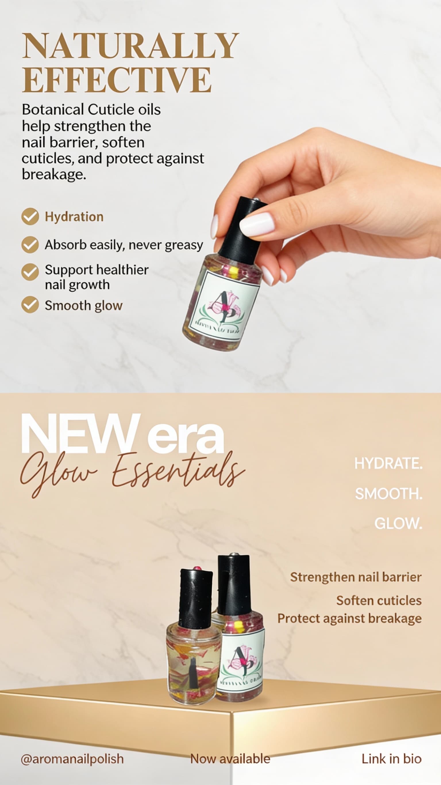AI generated: Nature knows how to nourish!

Botanical Cuticle oils help strengthen the nail barrier, soften cuticl...