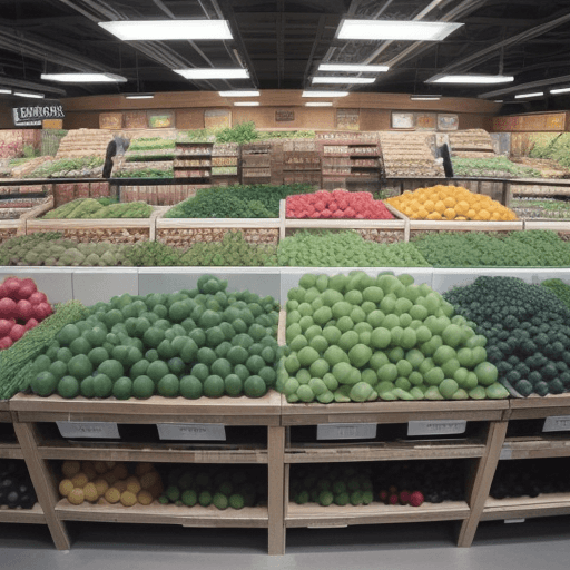 AI generated: high resolution produce section with scale area
