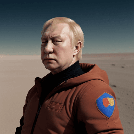 AI generated: Boris Yeltsin on Mars choking Putin