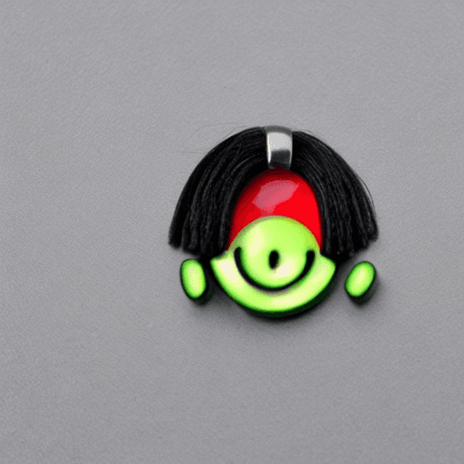 AI generated: a young lady with long black hair posing with a green smiley face, in the style of hallyu, light sil...