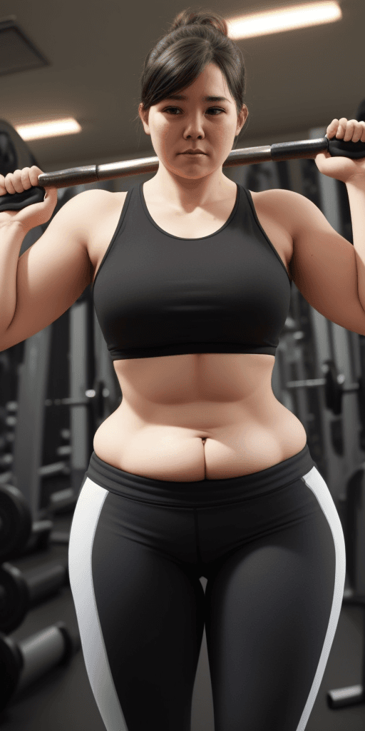 AI generated: A 28-year-old woman lose fat at the gym