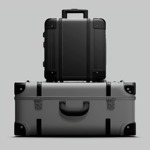 AI generated: High resolution drawings of carry on luggage concept's, minimalist design with rounded edges, matte ...
