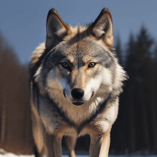 AI generated: Wolf, feral, by hioshiru, canine, looking at viewer, 