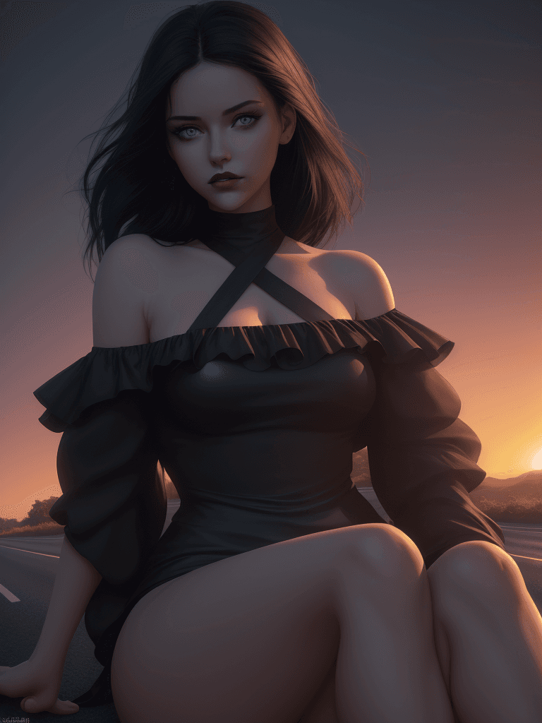 AI generated: Photo of a beautiful girl, ultra-realistic full shot, sky blue eyes, full dark burgundy lips, light ...