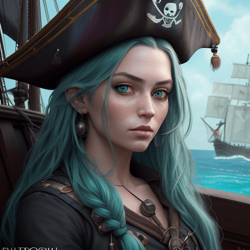 AI generated: Use this picture to create a stunning realistic photograph portrait of a beautiful girl, (aboard a p...