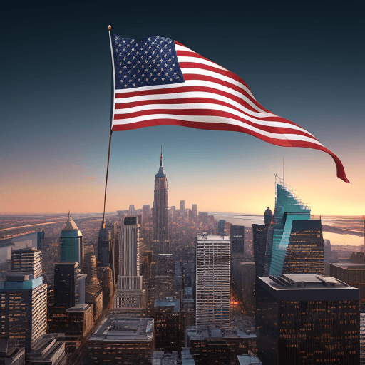 AI generated: Create an image of a US citizen with a city background