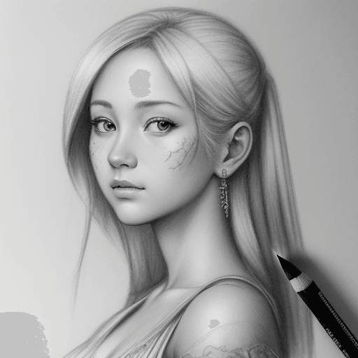 AI generated: sketching on ivory paper with charcoal pencil, in the style of realistic hyper-detailed portraits, d...