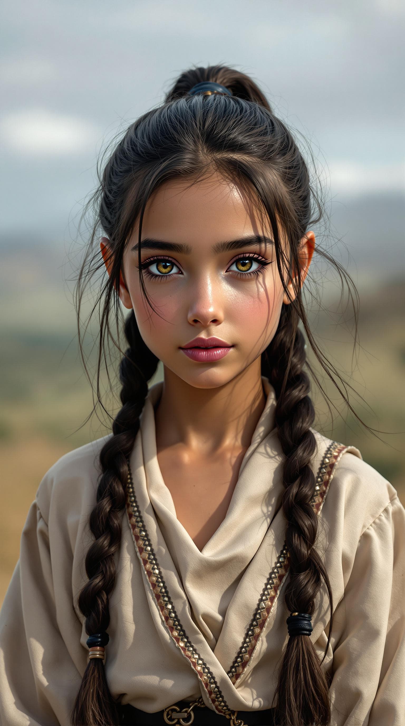 AI generated: a professional photo of a exceptionally beautiful girl in the world (age 9), (nine year old),  Egypt...