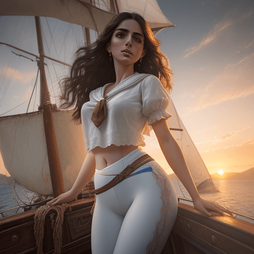 AI generated: very beautiful Armenian girl in bright leggings, white short top, charismatic personality, professio...