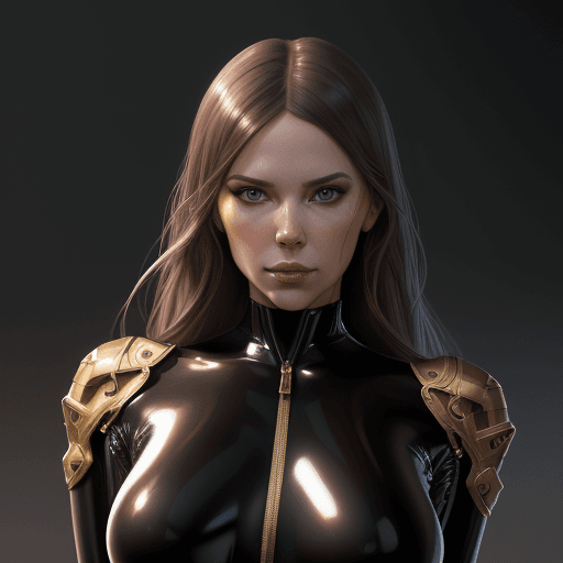 AI generated: portrait of Brooke monk in latex catsuit, intricate, headshot, highly detailed, digital painting, ar...