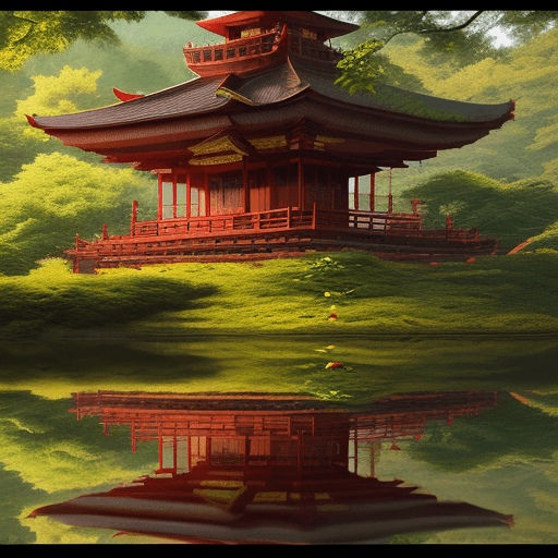 AI generated: tea pagoda buddhist leaf nature 8k logo --no text
