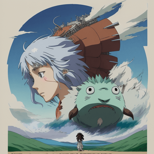 AI generated: the next poster for the new anime by Studio Ghibli, creators of Princess Mononoke, Howl's Moving Cas...