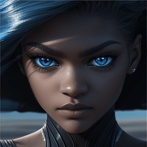 AI generated: close up photography, blue eye, dramatic and stunning award winning photo, dramatic linear delicacy,...