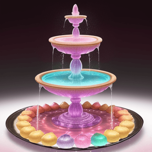 AI generated: A selection of patisserie pastries that are displayed on a pearlescent tray that is laid down in fro...