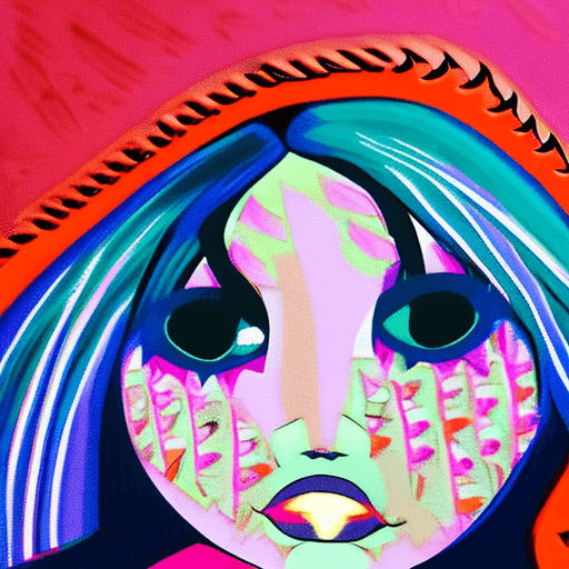 AI generated: The Rebellion meets abstract expressionism, close up shot of free-spirited girl, manga style, in vib...