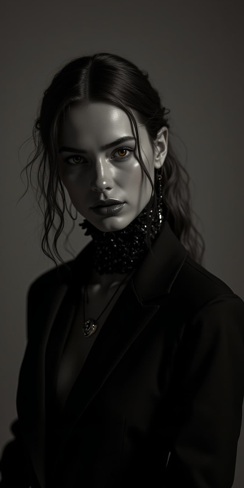 AI generated:  black an white focus calm and gothic mood