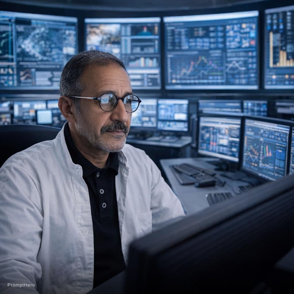 AI generated: une salle de controle informatique
