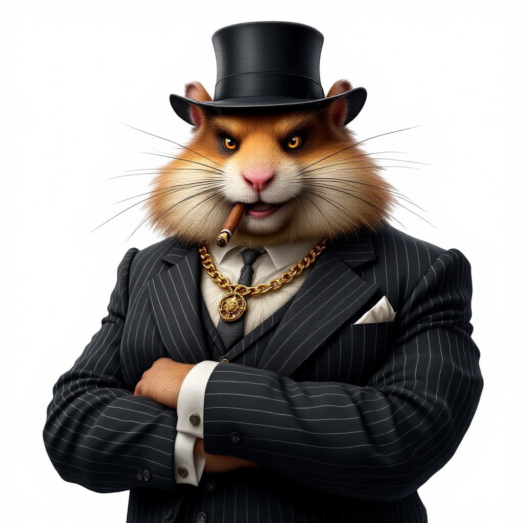 AI generated: A tall, humanoid hamster with a commanding presence, standing as tall as a human, yet retaining the ...