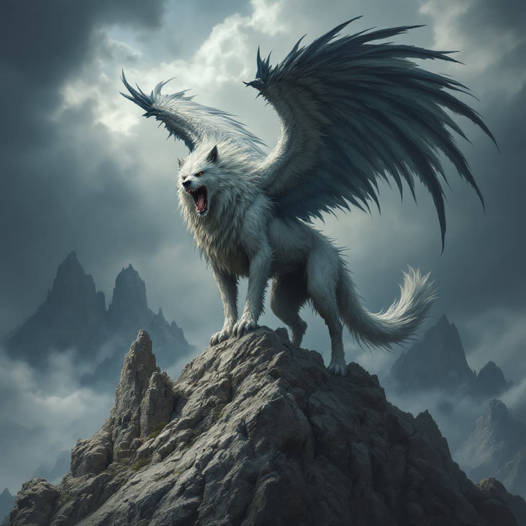 AI generated: The image depicts a powerful hybrid creature with dog and Elphont  features. Its powerful body
 dogs...