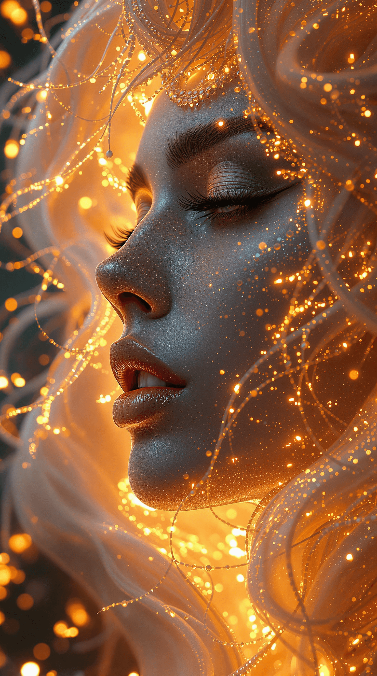 AI generated: ultra detailed artistic photography, midnight aura, night sky, detailed gorgeous face, dreamy, glowi...