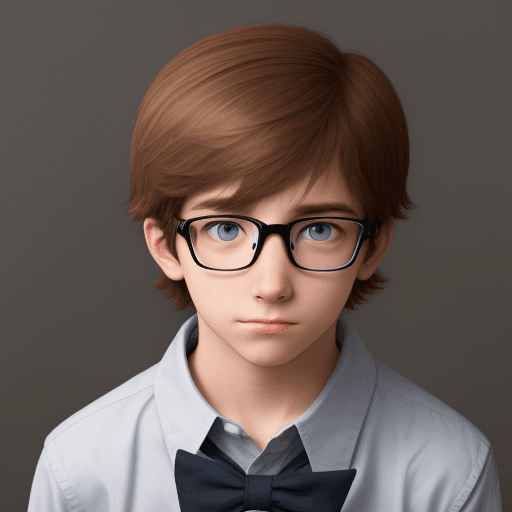 AI generated: A innocent shy introverted nerd boy