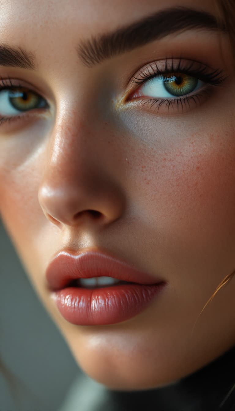 AI generated: close-up of a stunning fashion model, ultra-realistic portrait, shot on a Sony A7III, high quality -...