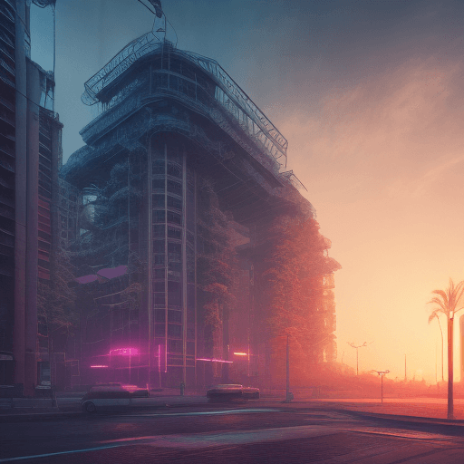 AI generated: Hyper realistic ambient, city  , sunset, synthwave, lofi color drop , realistic art , 8k, photo real...