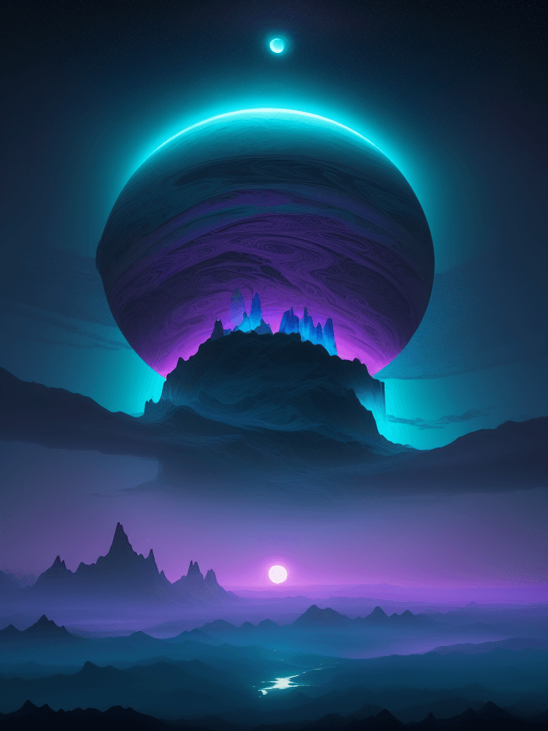 AI generated: Generate an image of a breathtaking science fiction landscape that stretches beyond imagination in t...