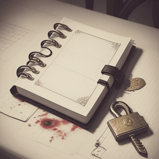 AI generated: This is a photo of a diary with a lock, it is drawn realistically, perfect lines. This is the front ...