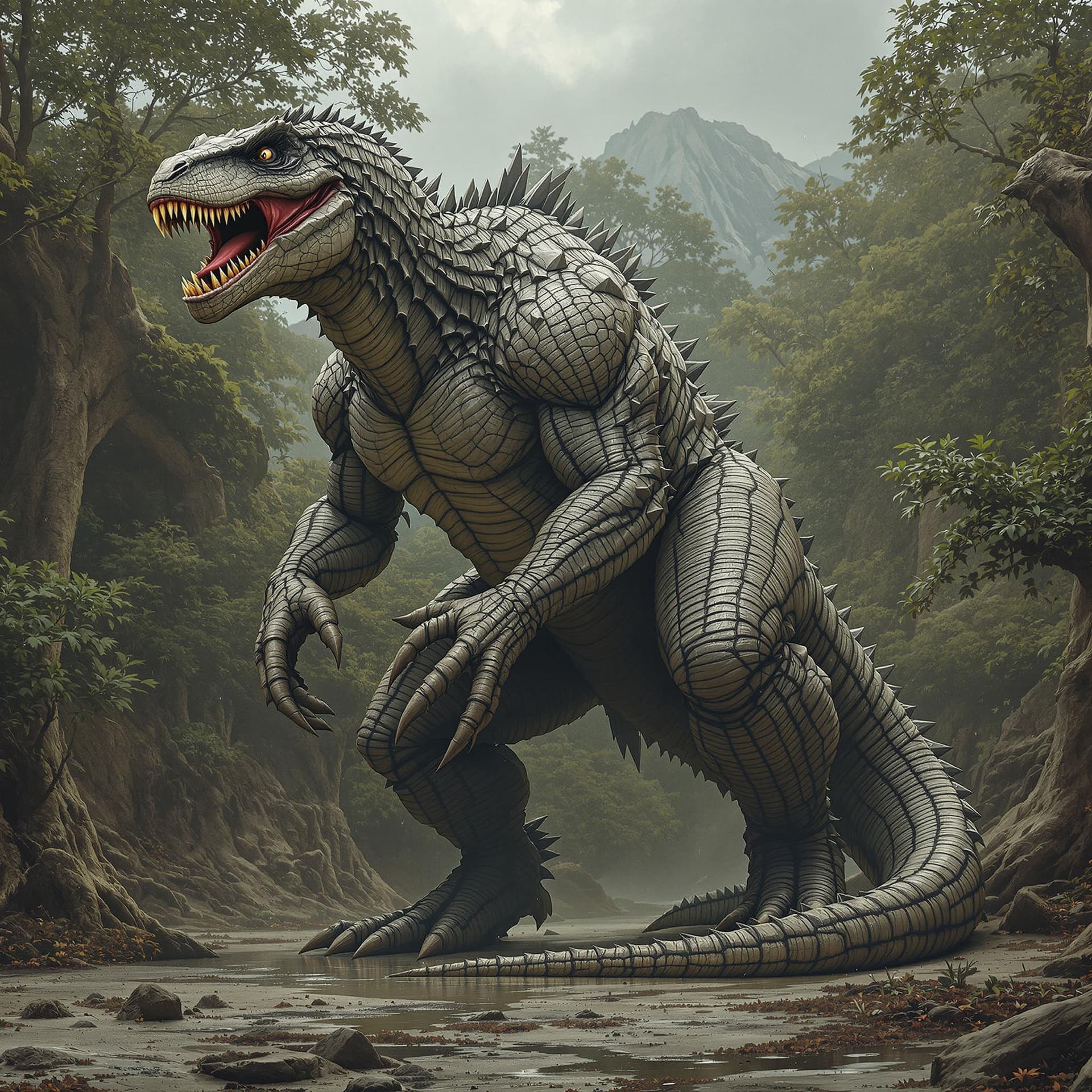 AI generated: Full body of hybrid human  dinosaur. Big dick have. --ar 9:16 --style raw