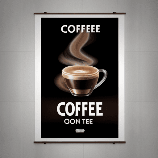 AI generated: a poster of coffee, have a big "unseen matter" in middle