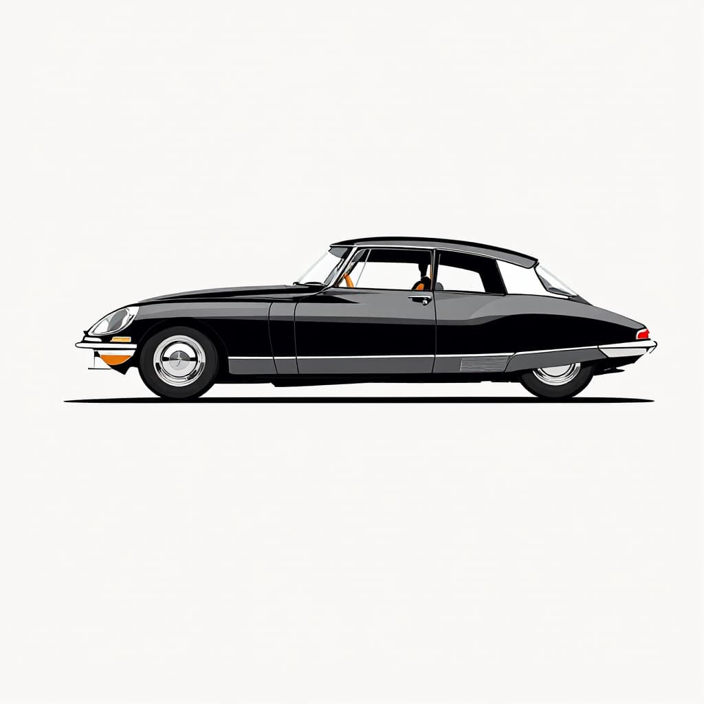 AI generated: The Citroën DS 19 black