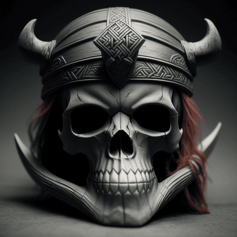 AI generated: viking carved skull photographic cinematic